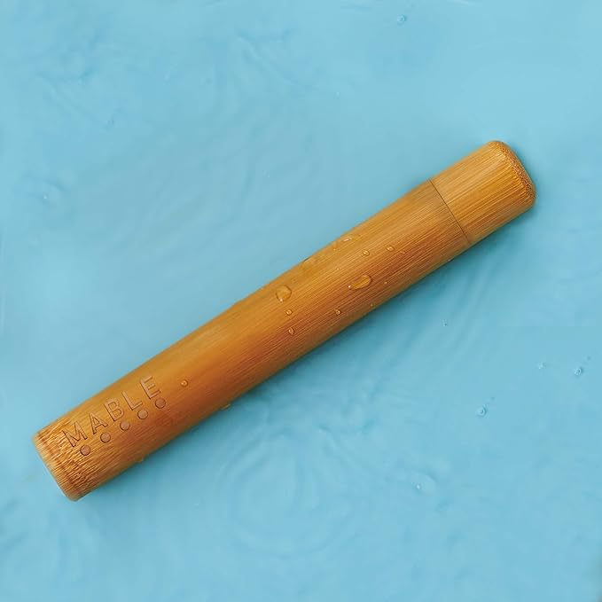 MABLE Toothbrush Travel Case | Bamboo Toothbrush Holder For Travelling and Camping | Adult Size | Natural Product