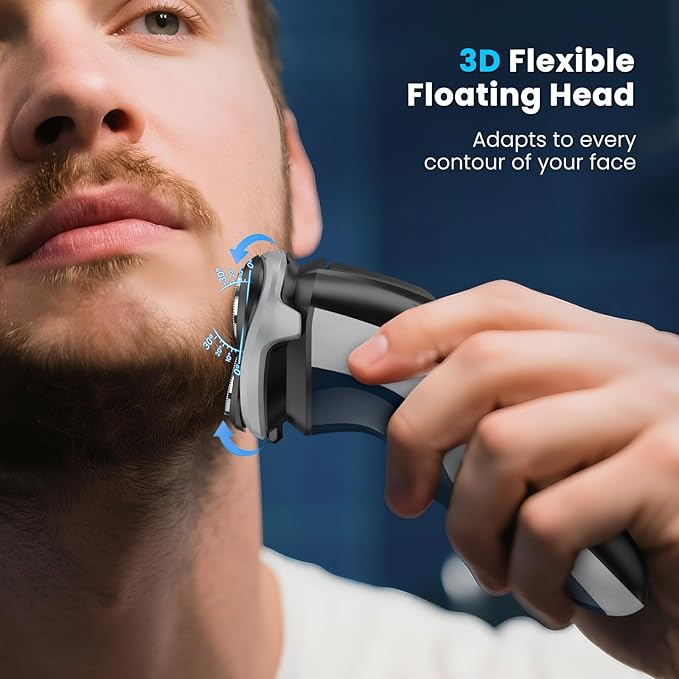 SweetLF Electric Razor for Men with Pop-Up Trimmer, IPX7 Waterproof Electric Shaver, Rechargeable Shavers for Men, Type-C, 120Mins Runtime, Plug & Play