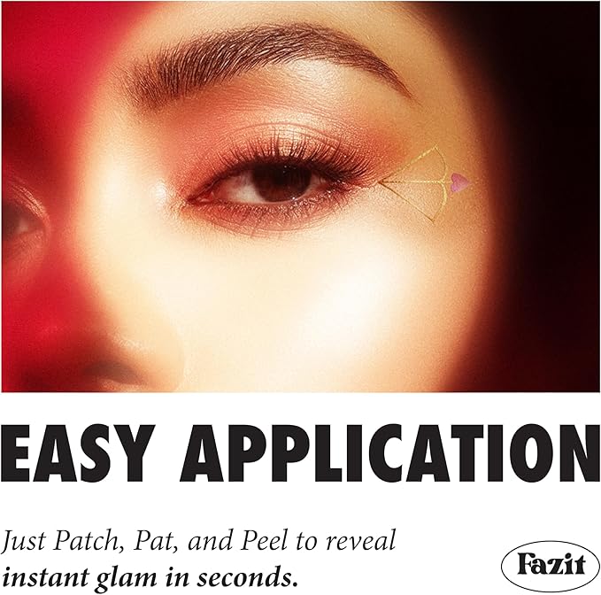 Fazit Makeup Patches - Cupid's Bow Eye Wings - Glow Up Make-Up Patches - Cute Glitter Makeup Accessories for Women - Cosmetic Glitter for Face