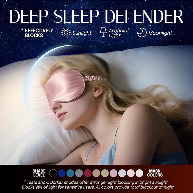 OLESILK 100% Natural Mulberry Silk Sleep Eye Mask Block Out Light, Fashion Printed Eye Mask Blindfold for Women Men Full Night Sleeping, Chic Eye Cover Eyeshade, Pattern 1