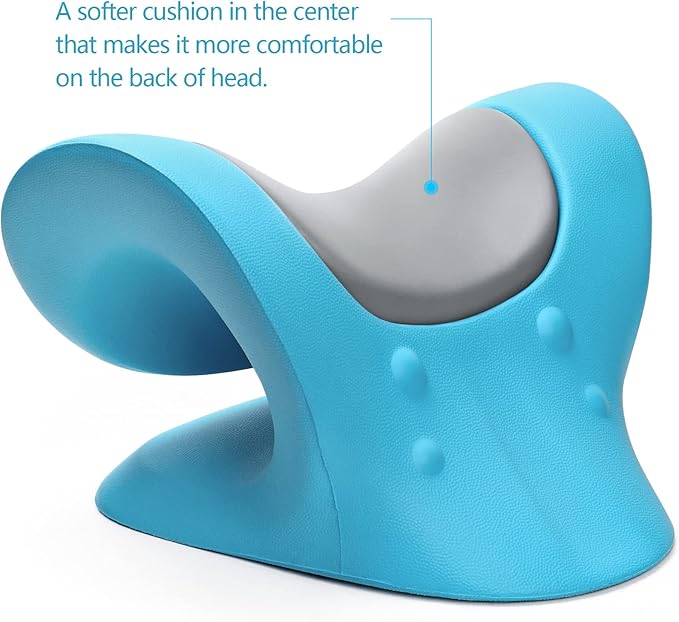 RESTCLOUD Comfortable Neck Stretcher for Neck Pain Relief, Neck and Shoulder Relaxer Cervical Neck Traction Device for TMJ Pain Relief and Muscle Relax, Cervical Spine Alignment Chiropractic Pillow