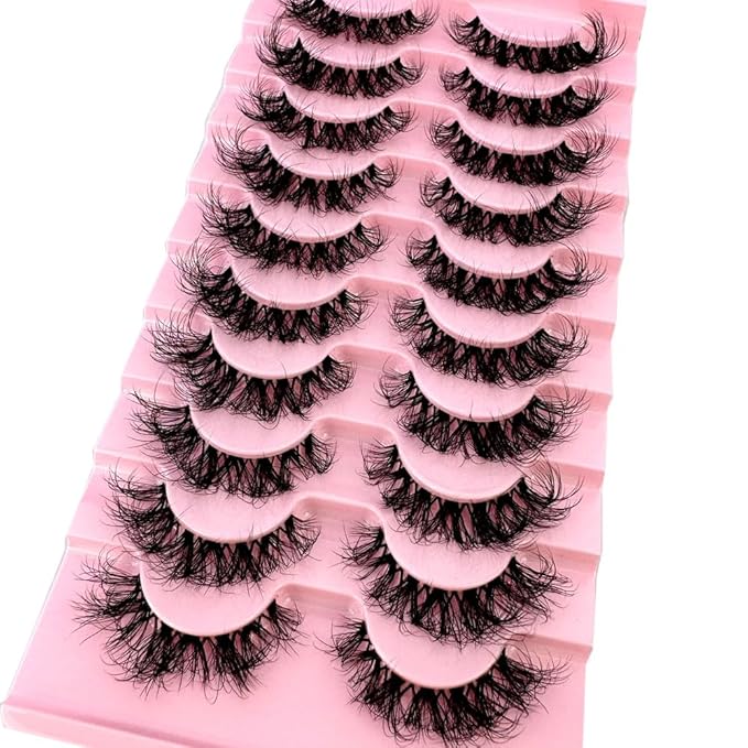 HBZGTLAD Soft Mink Eyelashes 3D Curl Winged End Eye Elongated Fake Lashes Thick Handmade Natural False Eyelash Messy Cross Lash Wholesale (LN121)