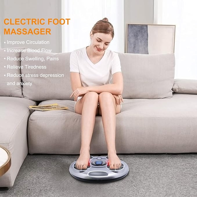 OSITO EMS Foot Massager for Neuropathy(FSA or HSA Eligible) Foot Circulation Stimulator Machine TENS Unit with 4 Electrode Pads for Circulation and Pain Relief for Men Women