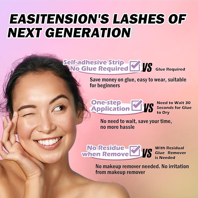 NO-STEM Self Adhesive Eyelashes Upgraded Lash Clusters 156 PCS Mix Length EASITENSION Clusters Kit DIY Eyelashes Pre Glued No Glue Needed 10MM~12MM
