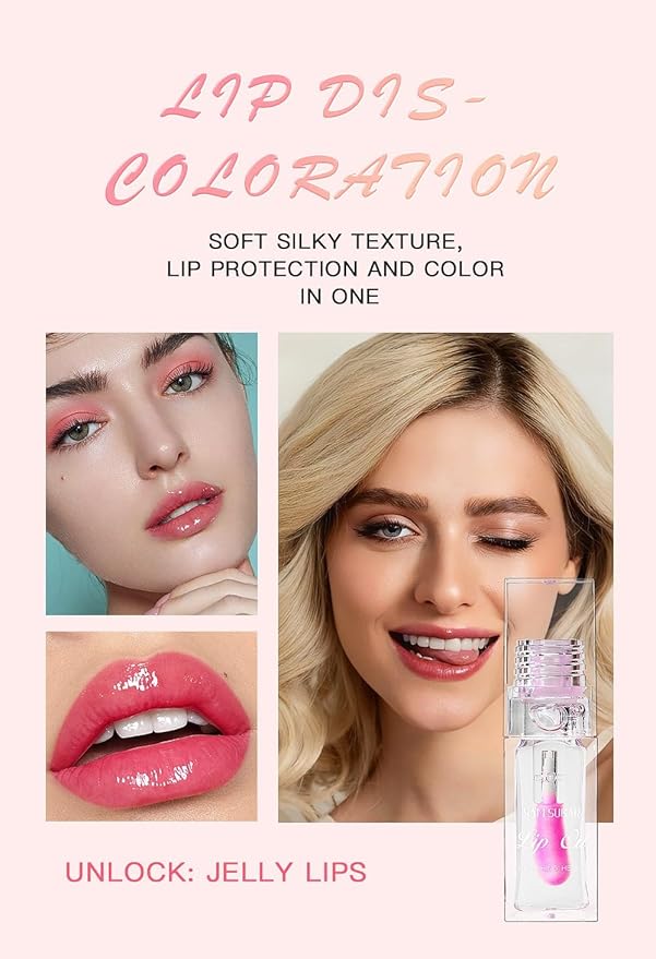 2 Pcs Magic Color Changing Lip Oil, Long Magic