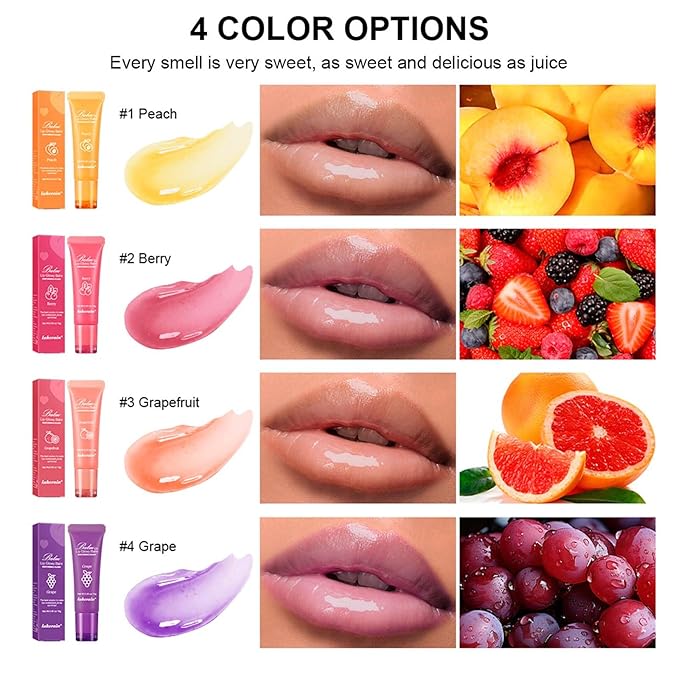 4Pcs Lip Glowy Balm | Lip Grapefruit)