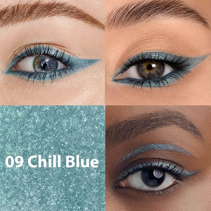 Kaely 2Pcs Sky Chill Blue Waterline Pencil Eyeliner, Sharpenable Multi-Use Gel Eyeliner Pencil, Eye Liner Waterproof Smudge proof, Smooth Eye Makeup Liners, delineador de ojos contra el agua, 07+09