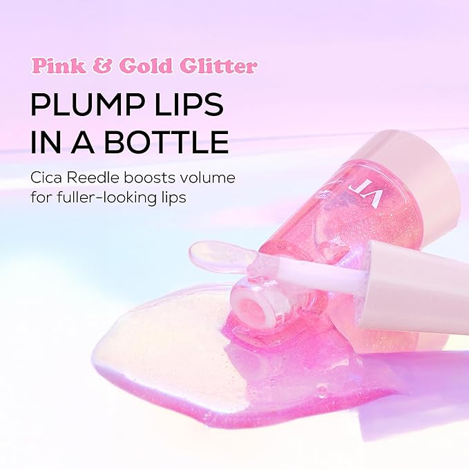 VT COSMETICS Reedle Shot Lip Plumper, Hydrate & Volumize Lip Gloss, Smooth Lip Wrinkles, Korean Lip Plumper, High Shine, Lip Enhancer, Hyaluronic Acid, 0.15 oz. (Twinkle (Glitter))