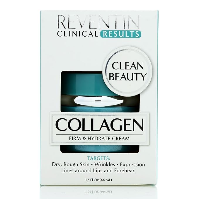 Clinical Results Firm & Hydrate Collagen Face Cream Targets Wrinkles, Fine Lines, Anti Aging Facial Moisturizer Collagen Lotion W/Peptides, Vitamin E, & Aloe Vera For Women & Men, 1.5 Fl Oz