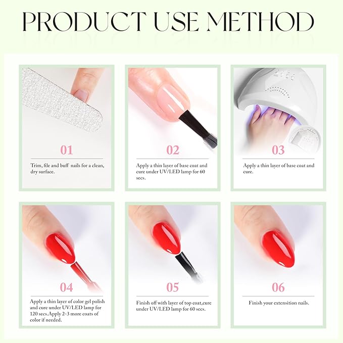 Double Rhythm 15ML Gel Nail Polish Pure Sheer Same Color Same Bottle Soak Off Gel Polish Art Manicure Salon DIY at Home for Women (Green-A1391)