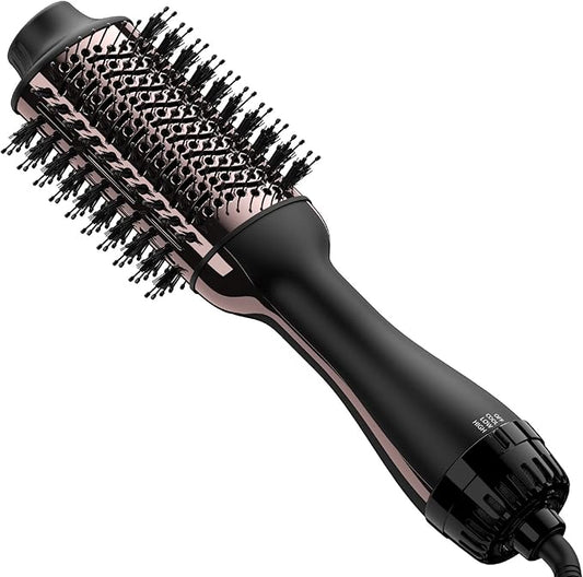Hair Dryer Brush Blow Dryer in One, Upgraded 4 in 1 Hair Dryer and Styler Volumizer with Negative Ion Anti-frizz Ceramic Titanium Barrel Hot Air Hair Straightener Brush