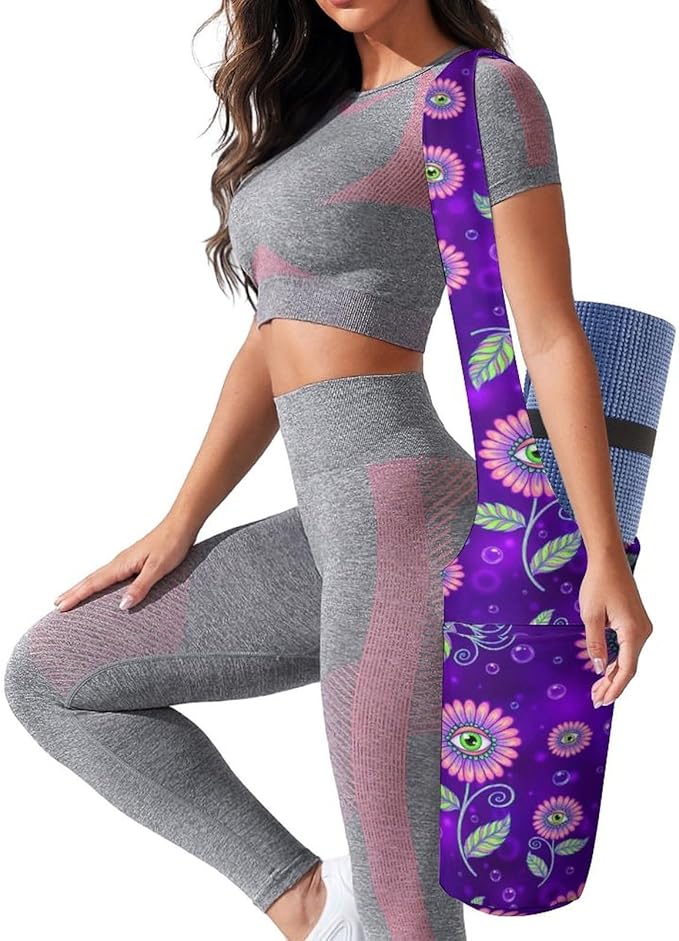 Portable Yoga Mat Carrier Single Shoulder Bag with Pocket Spacious for Yoga Gym Fitness Travel