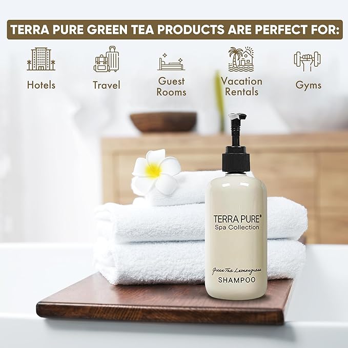 Terra Pure Shampoo | Spa Collection | Hotel Amenities in Pump Bottle | 10.14 oz. / 300 ml (Single Bottle)