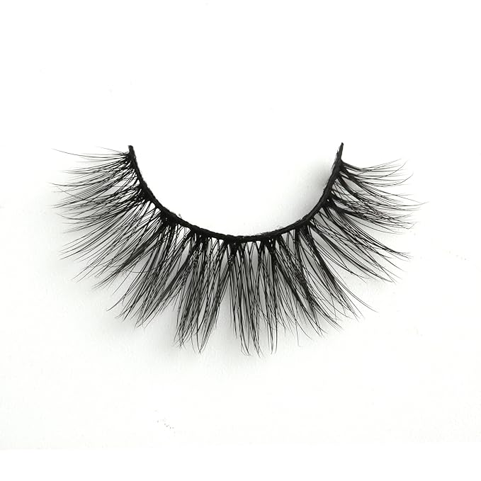 SUNWELL False Eyelashes 16mm Mink Lashes Faux Mink Lashes 8D Fluffy Strip Eye Lashes Wispy Soft Luxury Volume Fake Eyelashes 10 Pairs Pack