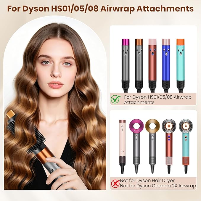 Upgraded Large Round Volumizing Brush Attachment for Dyson Airwrap HS01/05/08 Attachments for Women,Round Volumizing Airwrap Brush Accessories for Dry Fast Smooth,Big Dry Curls Volume