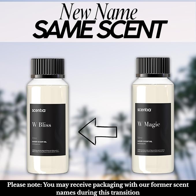 Scentia W Bliss Essential Oil Blend- 120 mL 4.06 fl oz - Aromatherapy Fragrance Inspired by W Hotel Notes of Bergamot, Lemongrass, Jasmine