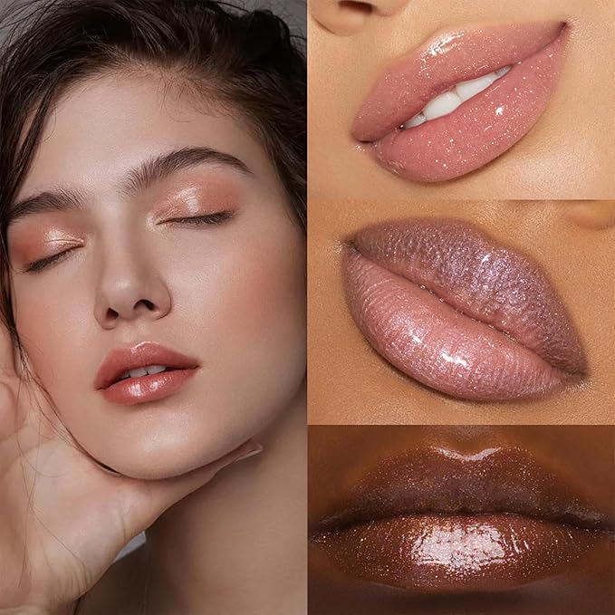 Plumping Glitter Lip Oil Tint, Big Brush Head Plumping