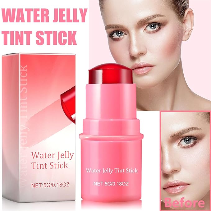 Milk Cooling Water Jelly Tint, Jelly Blush Stick Makeup Jelly Tint, Milk Jelly Blush, Cruelty Free, Blush Stick for Cheeks and Lips
