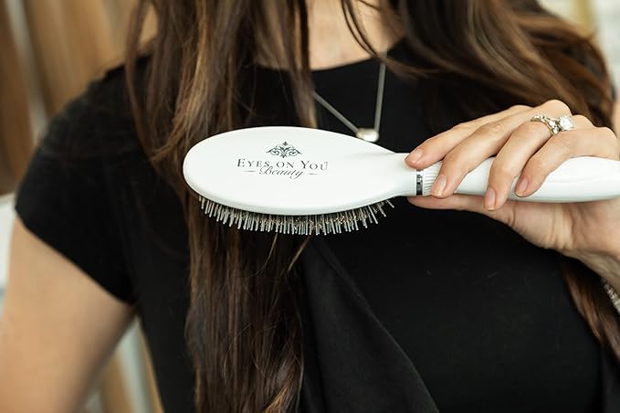 Hair Brush - Detangling, Durable Hair Extension Beauty Brush - Safe for All Types Hair Extensions: Wigs, Clip-Ins, Halos, Tape-In, Keratin Bonds, & I-Tip