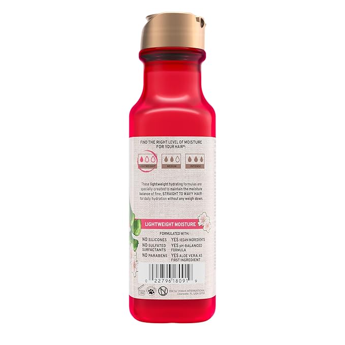 Maui Moisture Lightweight Hydration + Hibiscus Water Shampoo, Moisturizing Aloe Vera Shampoo Softens Curly Hair, Vegan & Sulfate-Free Surfactants, 13 Fl Oz (Pack of 2)
