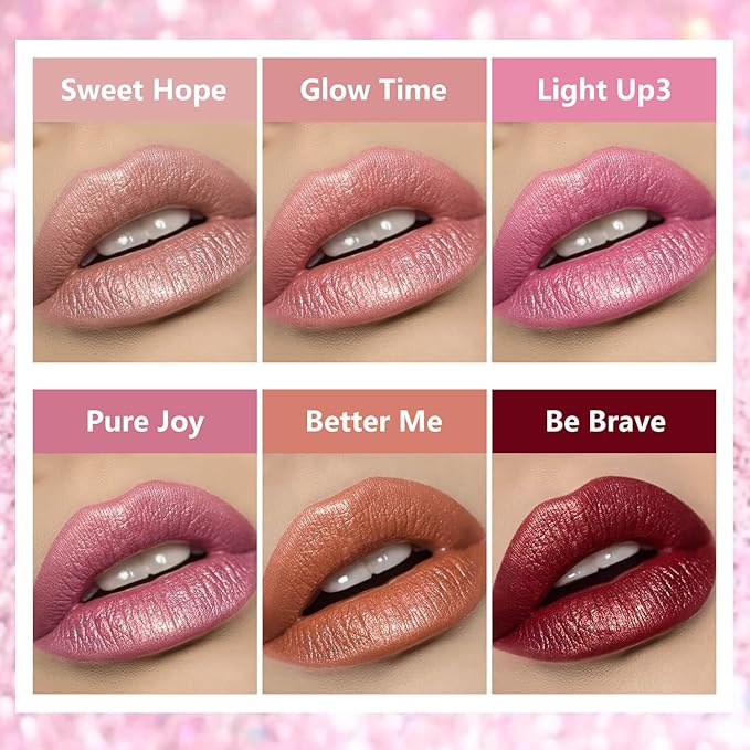 ilembane Metallic Liquid Lipstick Nude Maube Pink– High Pigment Long-Lasting Waterproof Shimmer Lip Gloss, Non-Sticky, Smudge-Proof, Party & Daily Wear (Light Up)