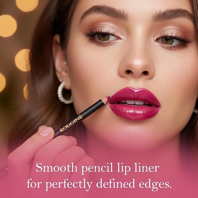 Rougine Liquid Lipstick & Lip Liner Set for Women – Smooth Matte French Kiss Shade, Long-Lasting Waterproof Lipstick, Smudge-Resistant Lip Makeup, Soft Glide Liner – Vitamin E & Shea Butter