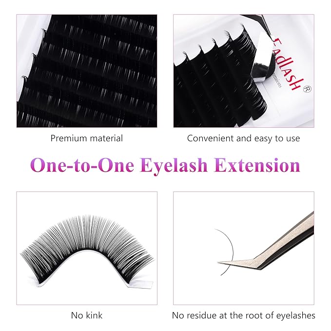 Eyelash Extensions 0.03 J Curl 15-20mm Regular Volume Lash Extensions Premium Silk Volume & Classic Lashes Matte Dark Professional Eyelash Extension Supplies (0.03-J, 15-20mm Mix)