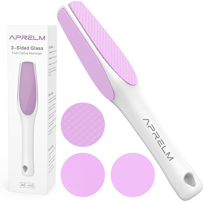 3-Sided Nano Glass Foot Callus Remover, Professional 3-in-1(Coarse, Medium, Fine) Foot File, Pedicure Tools for Feet Hard Skin Smooth Polishing (Pink)