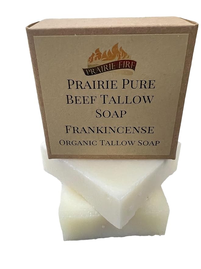 Pure Beef Tallow Soap Bar, (3 Pack) Grass Fed and Finished - Face, Body and Hair - Cleans, Moisturizes, Soothes, and Hydrates. Natural and Organic Lavender