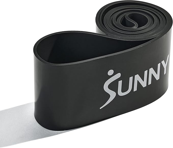 Sunny Health & Fitness Versatile Resistance Bands (Single or Combo Set) for Strength Training, Power Cage, Squat Rack, Home Gym, Body Stretching, Physical Therapy – 100, 140, 160, 180 & 10-75 LB Combo