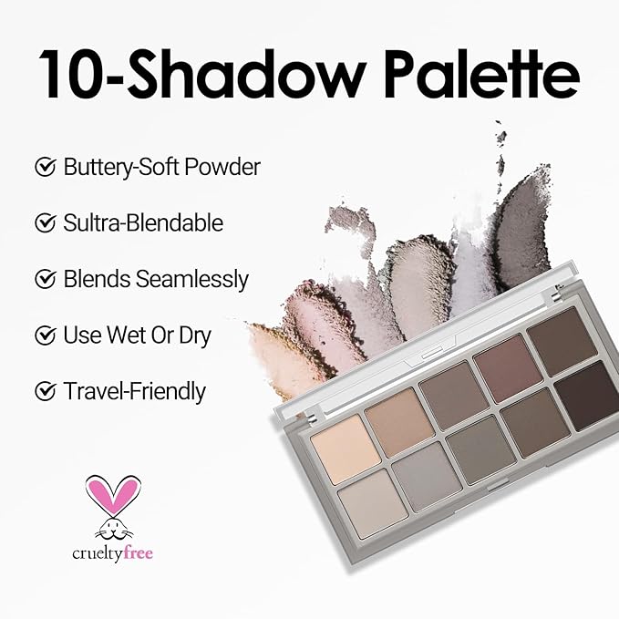 Erinde Grey Smoke Matte Eye Makeup Gift Set, Eyeshadow Palette, Eyeshadow Stick & Eyeliner Gel Makeup Kit with Brush, Waterproof, long-lasting, Natural Nude Eye Enhancing Kit