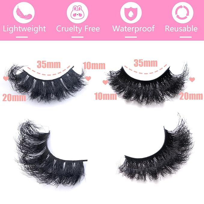 Mink Lashes Fluffy 20mm Stirps Lash 2 Styles Mixed Volume False Eyelashes 14 Pairs 8D Cat Eye Lashes D Curl Dramatic Soft Eyelash 25mm Big Long Lash Pack That Look Like Extensions