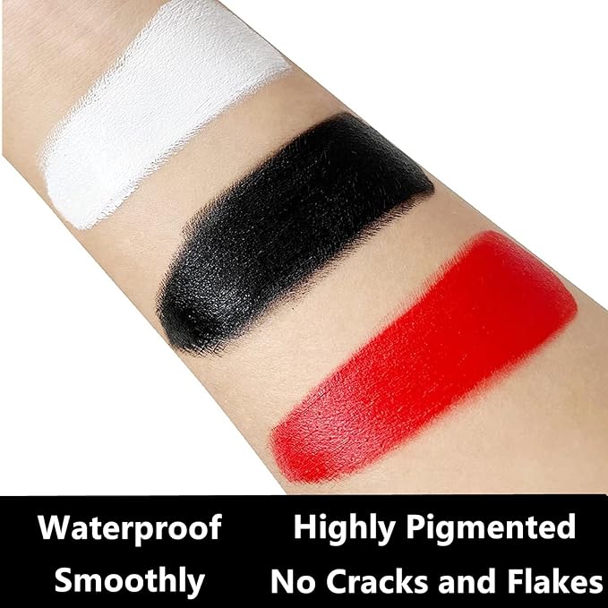 Go Ho Black Face Paint,Easy-to-Use Oil Based Eye Black Stick,Waterproof Face Body Paint for Halloween Cosplay Zombie Skeleton Clown Goth Makeup