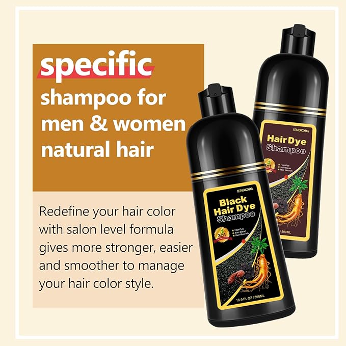 Natural Silver Gray Hair Dye Shampoo for Women & Men - 3 IN 1 Silver Hair Dye, Instant Shampoo Color Hair Dye for Long Lasting Color, 16.9 Fl Oz (Silver Gray)