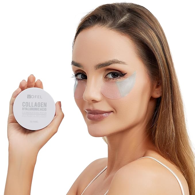 VOFEL Under Eye Patches for Puffy Eyes and Dark Circles Hydrating Eye Mask with Collagen Eye Gel Pads Reduce Wrinkles Skin Treatment 30 Pairs