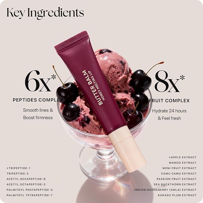 Nature Republic Honey Melting Lip Butter Balm – Moisturizing Tinted Balm with Peptides, for Sheer & Glossy, Smooth & Soft Lips (BLACK CHERRY)