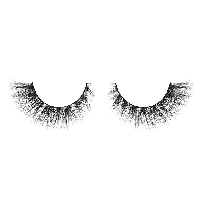 Lilly Lashes Naturale Faux Mink False Eyelashes, 13mm, Reusable, Cat Eye, Wispy Lashes, Black, Pair
