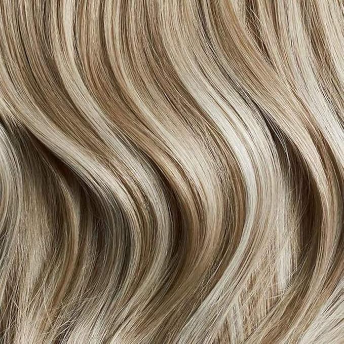 Luxy 100% Remy Human Hair Extensions for Thin Hair Thinning Hair Fill-Ins – 6 Seamless Wefts Multi-Dimensional Color Blend - Natural-Looking Volume & Coverage 80 grams 16" Natural Blonde Balayage