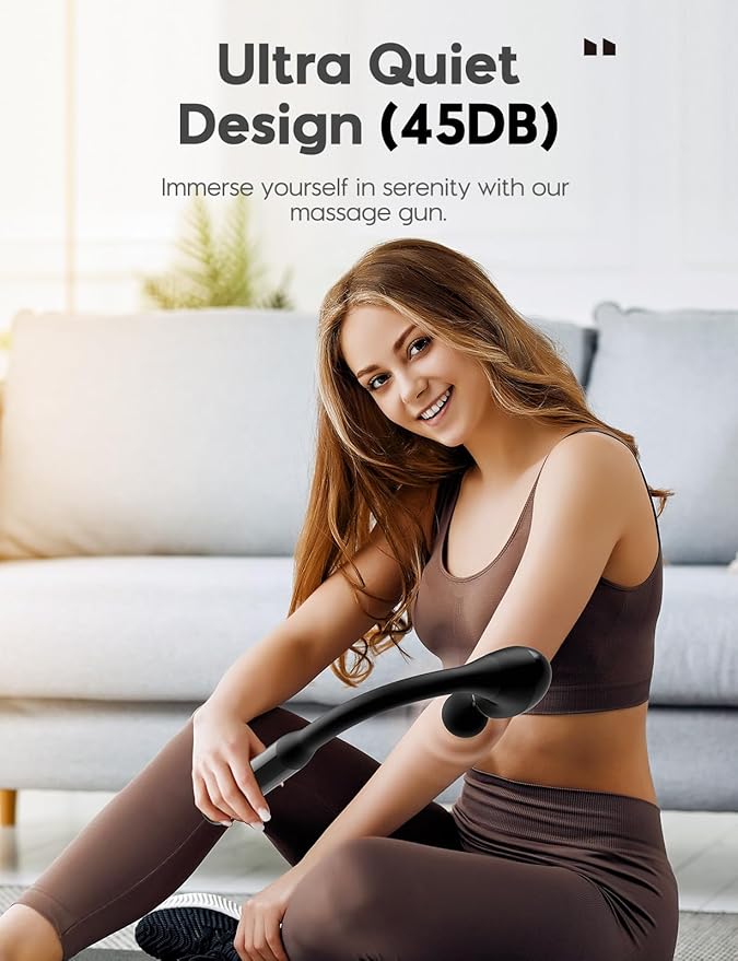 FVZ Massage Gun with Upgraded Extension Handle, 10MM Massage Gun Deep Tissue, Back Massager, Muscles/Neck/Shoulders/Waist/Legs Massager Portable for Pain Relief, Valentines Day Gifts for Him