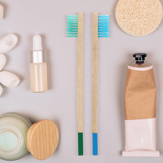 40 Pieces Kids Bamboo Soft Bristles Toothbrushes Toddler Toothbrush Manual Travel Toothbrushes for Kids Children Home School Travel Teeth Oral Dental Care, 5.7 Inch, Individually Wrapped