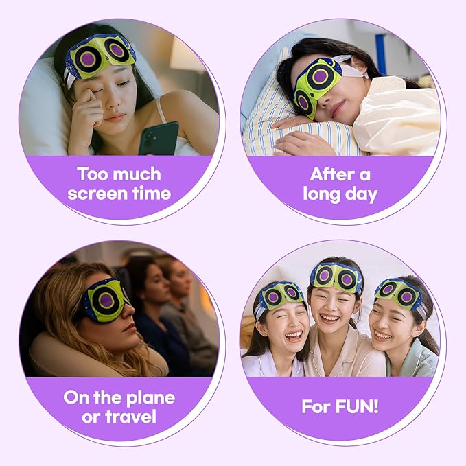 OOwl Mighty Steam Eye Mask, 48 Pack Disposable Self-Heating Warm Compress for Dry Eyes, Puffy Eyes, and Fatigue Relief, Unscented Heated Sleep Mask for Travel, Spa, Home & Gifts for Women & Men