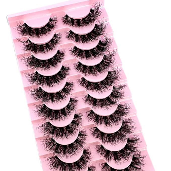 HBZGTLAD Soft Mink Eyelashes 3D Curl Winged End Eye Elongated Fake Lashes Thick Handmade Natural False Eyelash Messy Cross Lash Wholesale (LN118)