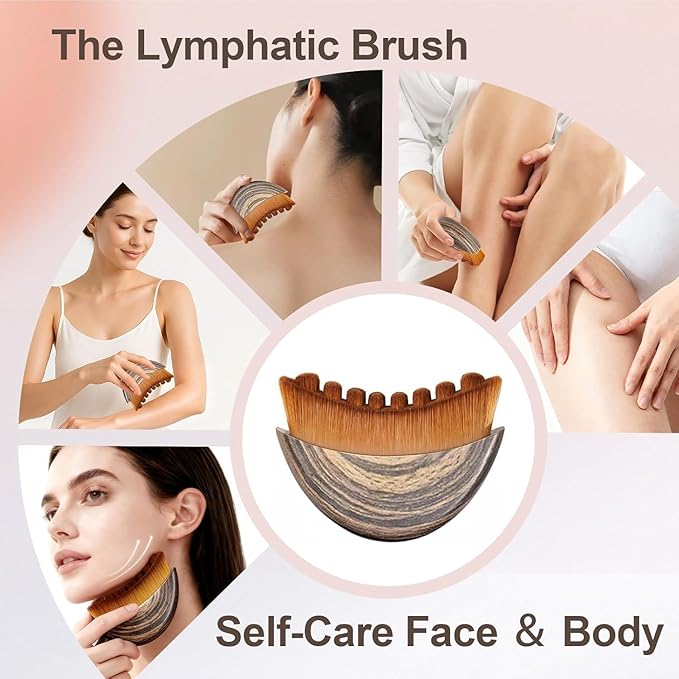 Fvaql New Lymphatic Contour Face Brush，Lymphatic face Brush for Sculpting – Anti-Puffiness Detox & Lift Improves Skin Glow，Ergonomically Designed to Fit The Skin Precisely and Relieve Fatigue