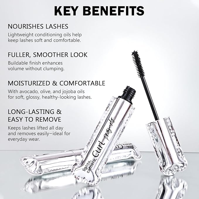 Mascara for Older Women 60 Plus, Volumizing & Lengthening Tubing Mascara for Mature Lashes, Smudge-Proof, Long-Wear, Hypoallergenic Black Mascara, Easy to Remove