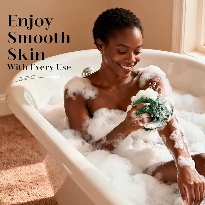 CORATED African Net Sponge with Knots Authentic, Shower Loofah Exfoliating Bath Sponge, Body Scrubber for Women and Men Daily Use Body Care, Travel Portable, Durable Bath Accessories for Bathroom