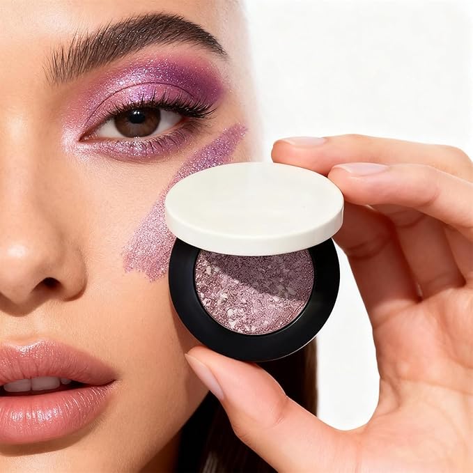 Multicolor Metallic Eyeshadow – Buildable, Dimensional Long-Wear, Shimmering Metallic, Crease-Proof Powder Eyeshadow (2pcs-A)