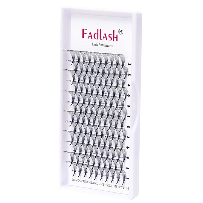 Volume Lash Extensions 10D 0.07 Premade Fans D Curl 9mm Premade Volume Eyelash Extensions Pro Point Thin Base (10D-0.07-D, 9mm)