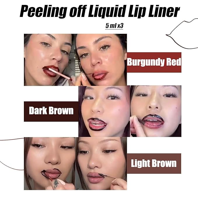 Lip Liner Peel Off Lip Liner Tattoo, 3Pcs Long