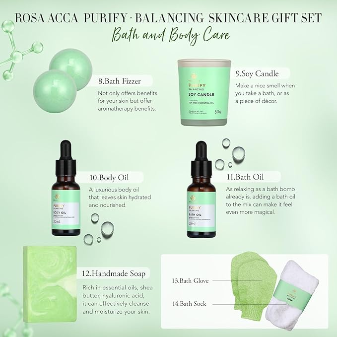 30pcs Valentines Day Gifts for Men & Women, Facial Skin Care Set & Spa Ki, Self-Care Relaxation Gift, Skin Care Collection, Tea Tree Essential Oil, Serum, Dad, Mother's Day, Christmas, Birthday