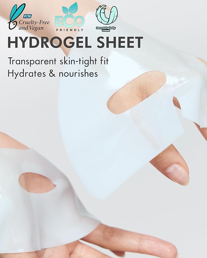 DERMAL Seoul Face PDRN Hydrogel Melting Mask (4 Pack) - 5% Salmon DNA Overnight Regeneration Facial Mask - Skin Barrier Repair & Calming Ritual with Cica & Probiotics - K-Beauty